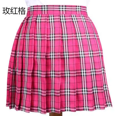 Популярная японская Корейская версия коротких юбок школьная форма костюм Jk плиссированная юбка средней длины для девочек школьная юбка в складку - Цвет: Rose Red Skirt