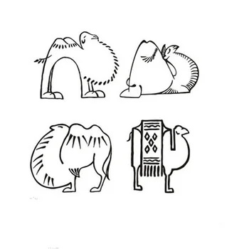 

4 pcs/set Kawaii Camel Decoration Stamp DIY Toy Self Inking Photosensitive Seal Without Handle Funny Planner Scrapbooking Stamps