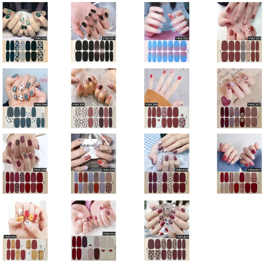 Nail art Full-Cover Sticker Sheet 14tips Polish New Design YMX390-405 | Красота и здоровье