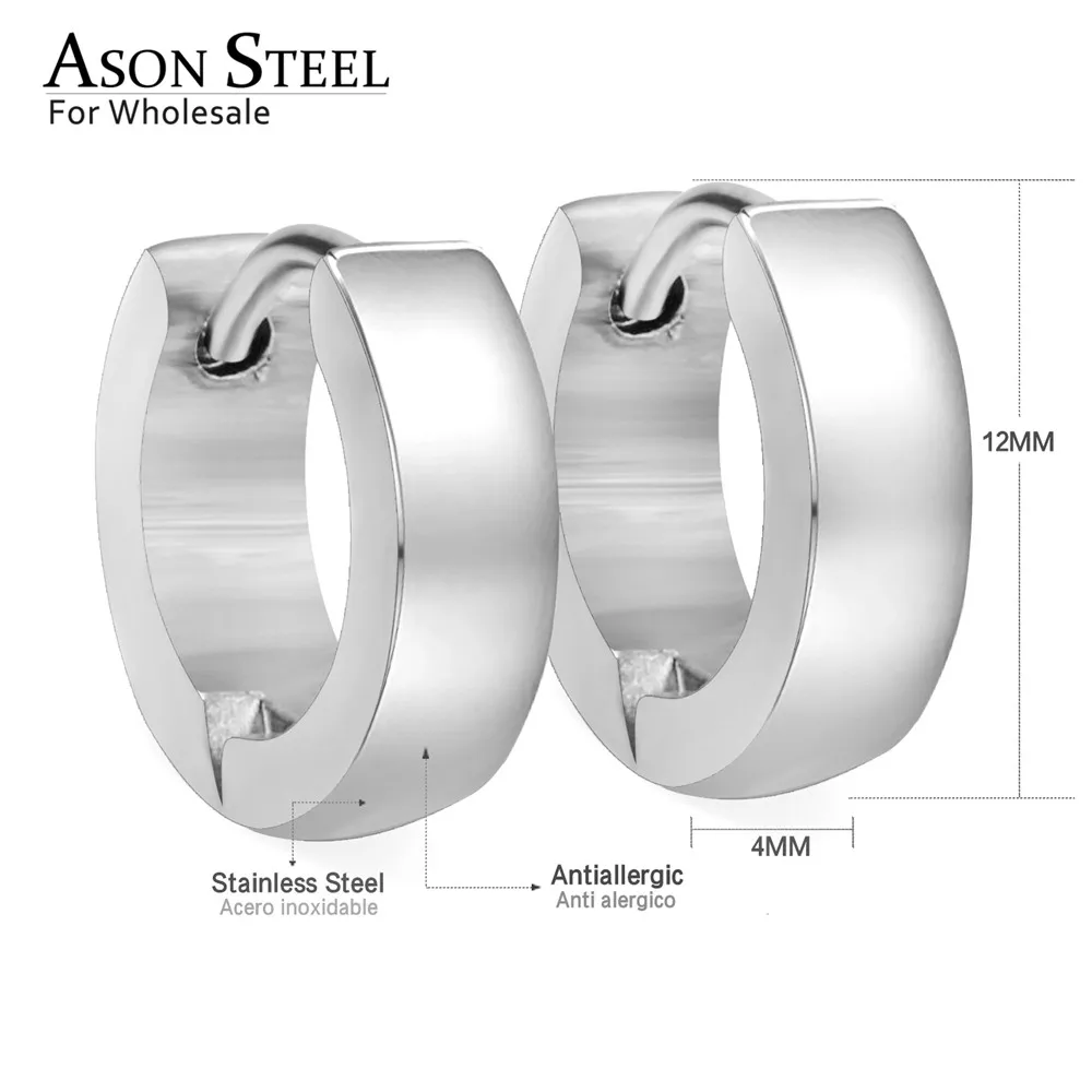 Женские серьги кольца ASONSTEEL современные корейские цвета розового золота