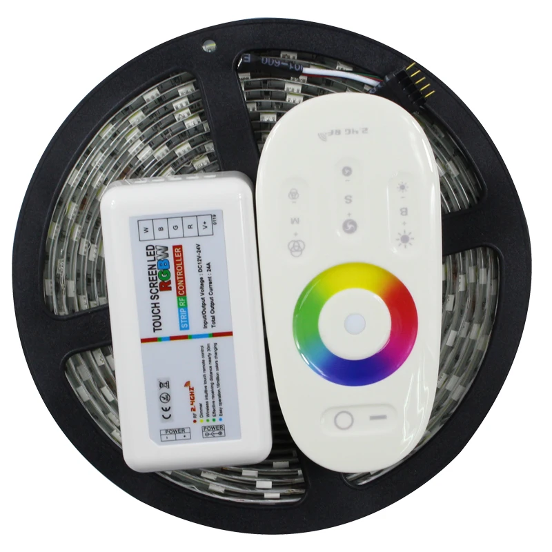 

IP65 Waterproof RGBW LED Strip 5050 DC12V 60leds/m 5m Flexible LED Light+ 2.4G RGBW / RGBWW touch screen RF remote control