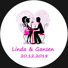 100 шт. пользовательские Свадебная наклейка для вечерние пользу Обручение подарок Стикеры s Стиль модные бумажных этикеток