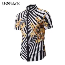 Uwback хип хоп мужские 3D рубашки с коротким рукавом с принтом Роскошные Рубашки Летние Полиэстеровые модные Chemise 3D классические топы M-3XL XA488