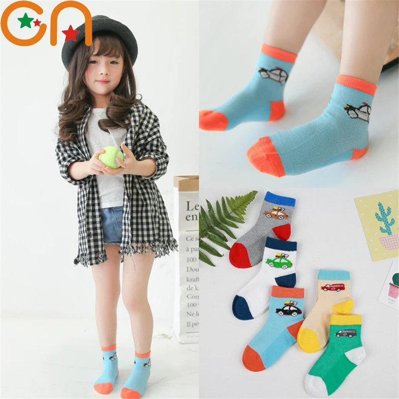 5 пар/лот, хлопковые носки для детей 1-12 лет, летние модные дышащие спортивные сетчатые носки для маленьких мальчиков и девочек, подарок на год, CN