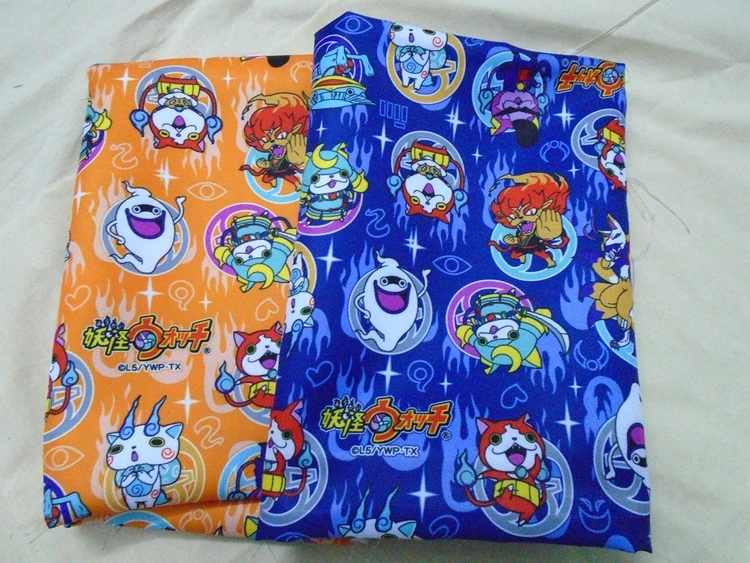 Yo-Kai Часы Печать Jibanyan шепот периферийный Yokai полиэстер ткань 145*50 см лоскутное DIY ручной работы домашний текстиль