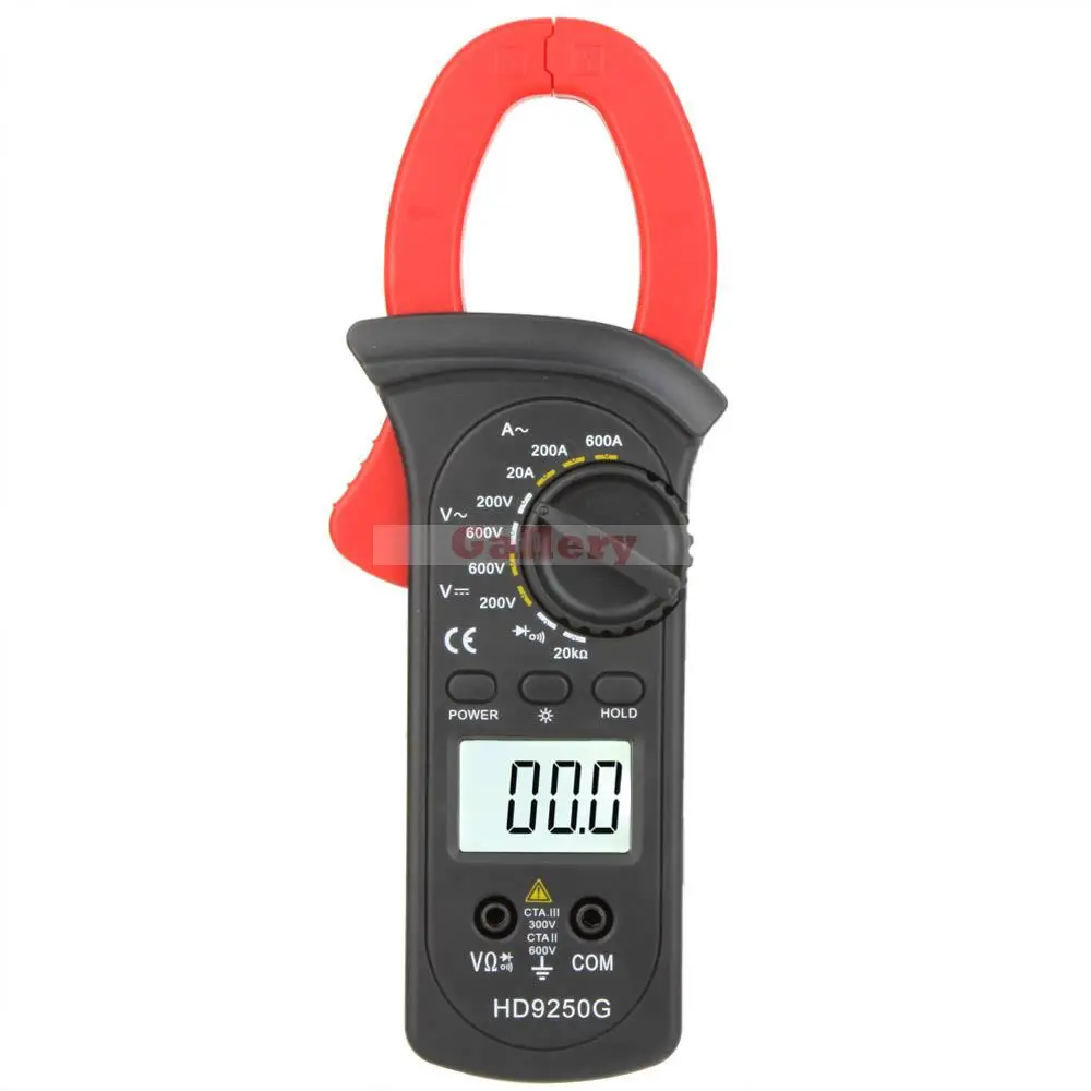 

Hd Hd9250g 600a Digital Clamp Meters Amp Volt Voltmeter Ohmmeter Continuity Tester W Lcd Backllight & Diode Test
