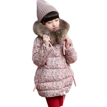 

2016 Fashion Flower Girl Jackets Outerwears Winter baby girl Coats thick Down cotton brand Kids jacket Children Outerwears