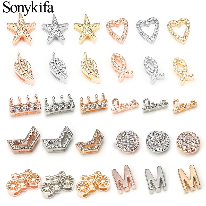 

Sonykifa Jewellery New Fashion Round Crystal Charms Shining Fits 10 mm Bracelets DIY Pandora Mesh Bracelet Jewelry as Women Gift