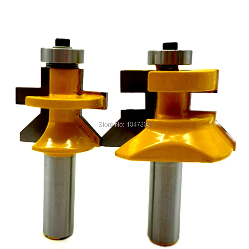 2pcs 1/2" Shank Router Bit Frame Edge Joint Tenon Cutter Woodwork