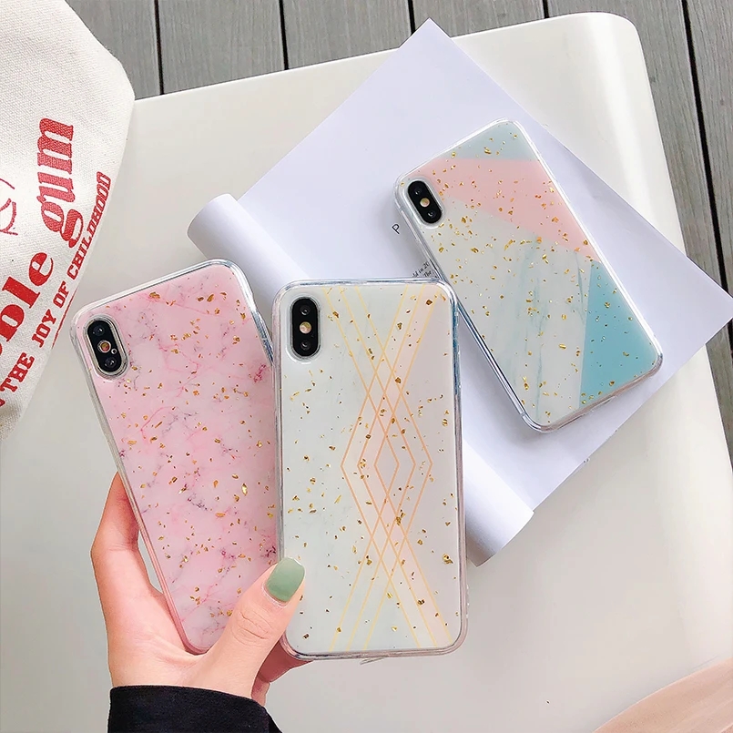 Luxury Bling Marble Case For iPhone X XS Max XR PC+TPU Phone 7 8 6 6s Plus Bumper Funda Capa |
