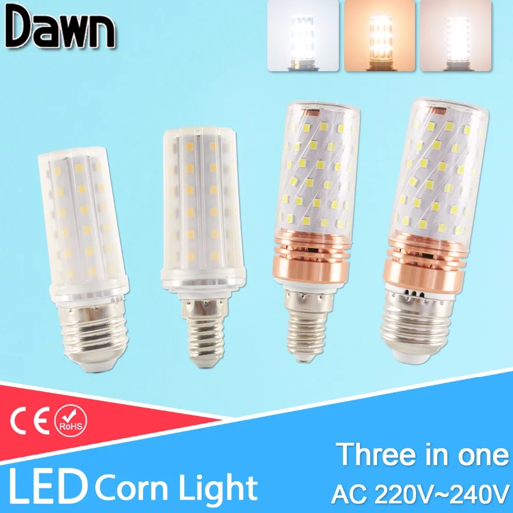 E27 светодиодный лампы E14 Lamp12W 14 Вт 16 3 SMD2835 AC 220V 240V мин кукурузы люстры свеча