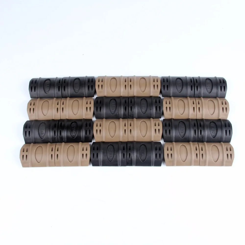 

12pcs Tactical Hunting Weaver/ Picatinny Rubber Handguard Quad Rail Protect Covers for Airsoft Tan HT37-0013