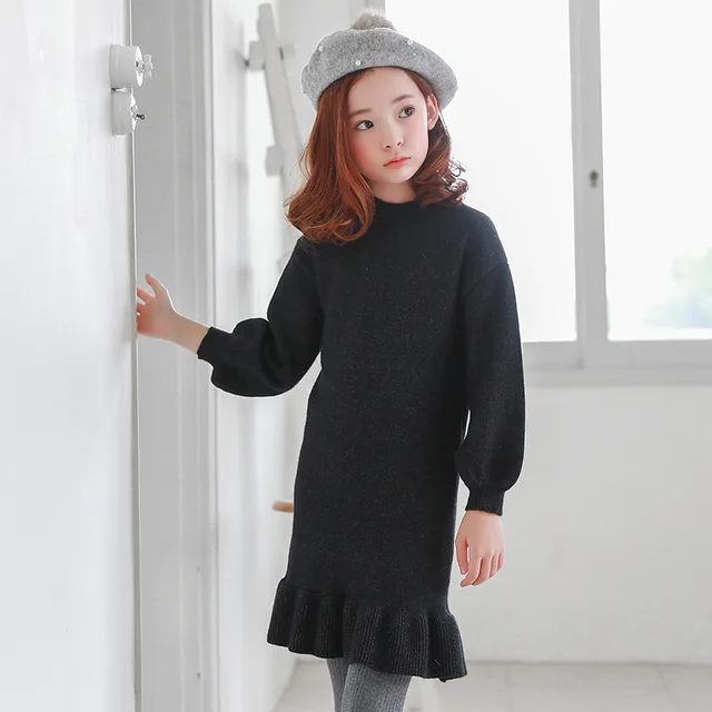 2018 Top Fashion Limited Best Winter Cotton Dress Kids Dresses For Girls Trumpet Style Clothes Flare