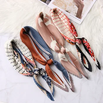 

70*70cm Korean Style Women Crinkle Silk Small Neck Scarves Retro Satin Square Scarf Bandana Neckerchief Neck Tie Headwraps