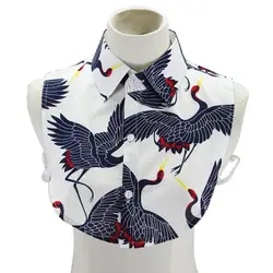 Съемный "Питер Пэн" Для женщин Lape хлопок рубашка с воротником свитер птицы декоративный отворот накладной воротник от рубашки одноцветное