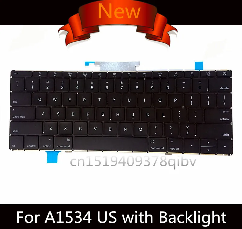 Original New US QWERTY Standard Keyboard with Backlight for Macbook 12