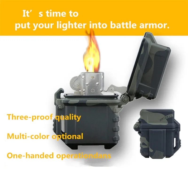 

Outdoor Waterproof Holder for Lighter Kerosene Petrol Oil Lighter Inner Tank Anti-drop Protective Lighter Case Container