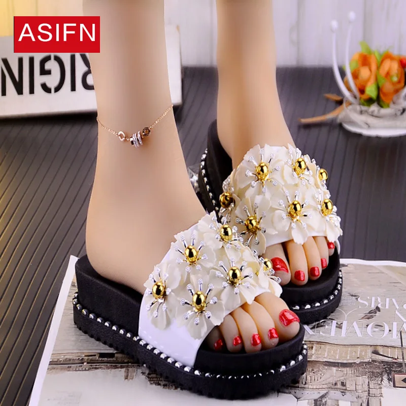 

Rhinestone Women Slippers Summer Shoes Zapatillas Hombre Home Slippersslippers Sandalias De Mujer