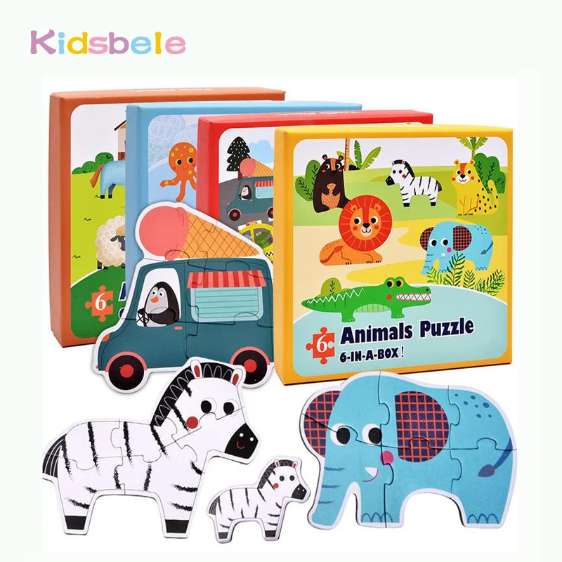 Children 3D Puzzle Cardboard Jigsaw Toys Cartoon Animals Puzzles Toys 6 In 1 Learning Educational Toy For Children Children 3D Puzzle Cardboard Jigsaw Toys Cartoon Animals Puzzles Toys 6 In 1 Learning Educational Toy For Children