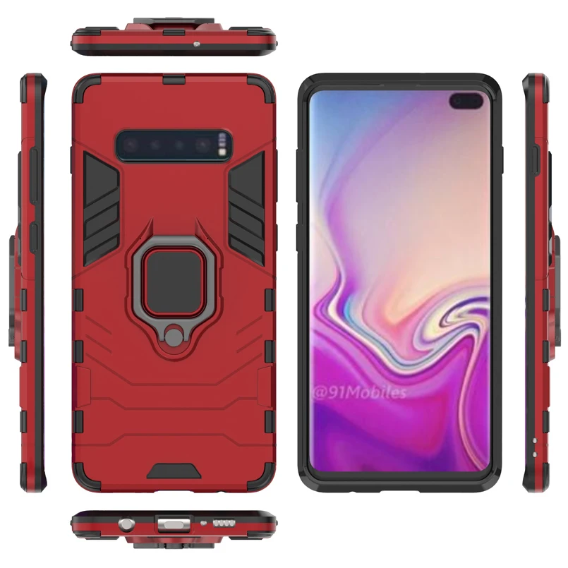 Чехол-бампер для samsung A30 A50 A7 2018 J4 J6 ПК + кольцо из ТПУ держатель чехол Galaxy S8 S9 S10 плюс