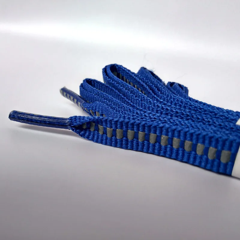 JUP1-12Pair Royal Blue Unisex Shallow Reflective Shoelaces Safety Shoelaces Invisible Shoelaces Running Sport Sneaker Basketball