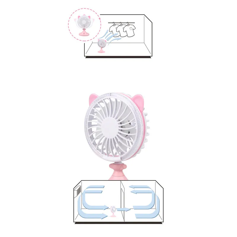 Красочный мини USB Перезаряжаемый вентилятор в форме кошки с воздушным охлаждением, настольный вентилятор для путешествий, для дома, для