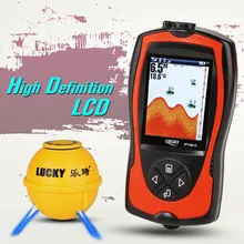 Lucky FF1108-1CWLA Portable Fishing Sonar Sensor 45M Water Depth High Definition LCD Screen Echo Sounder Fishfinder C0