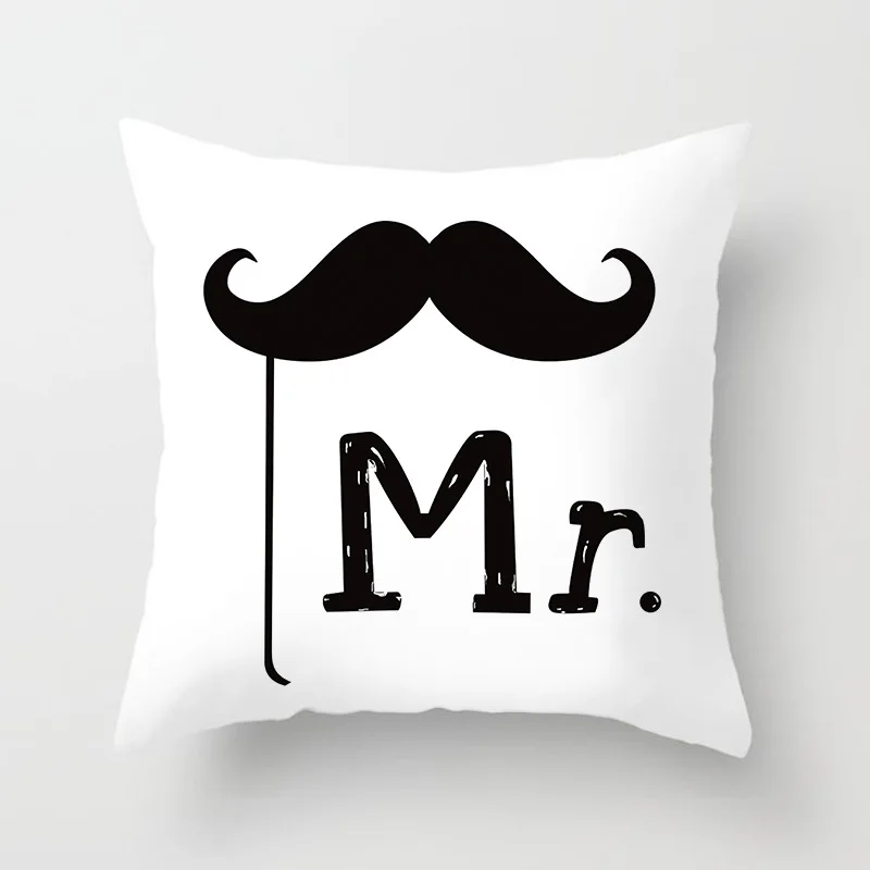 45*45 см наволочка для влюбленных пар Mr & Mrs подушки Right Square Throw свадьбы дома