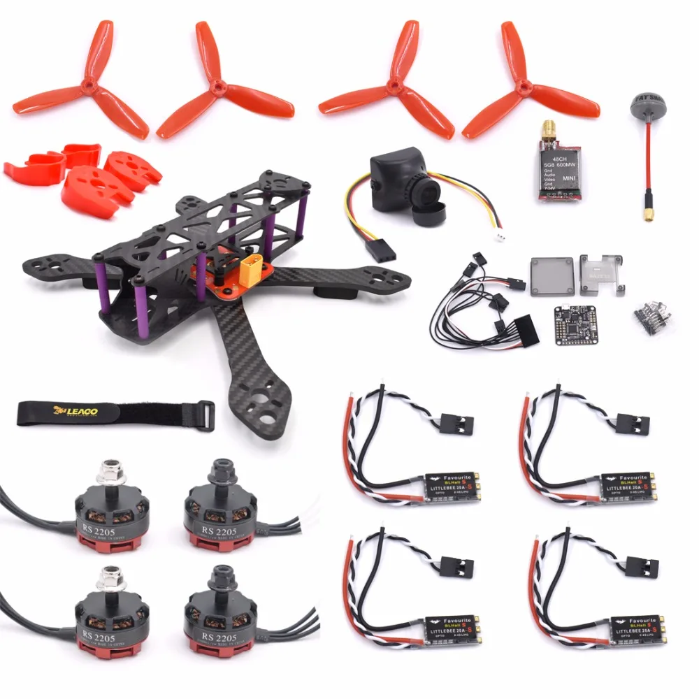 

REPTILE Martian II 220 220mm 4mm Arm Carbon Fiber RS2205 2300kv LittleBee 20A ESC BLHeli-s F3 Flight Control TS5828L