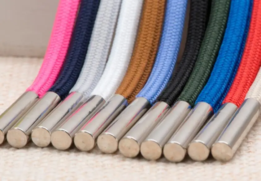 1Pc Solid Color Polyester Cord 140CM Copper Bead Caps Decorative Cap Rope For Sweater Sports Pants Waist Rope Belt