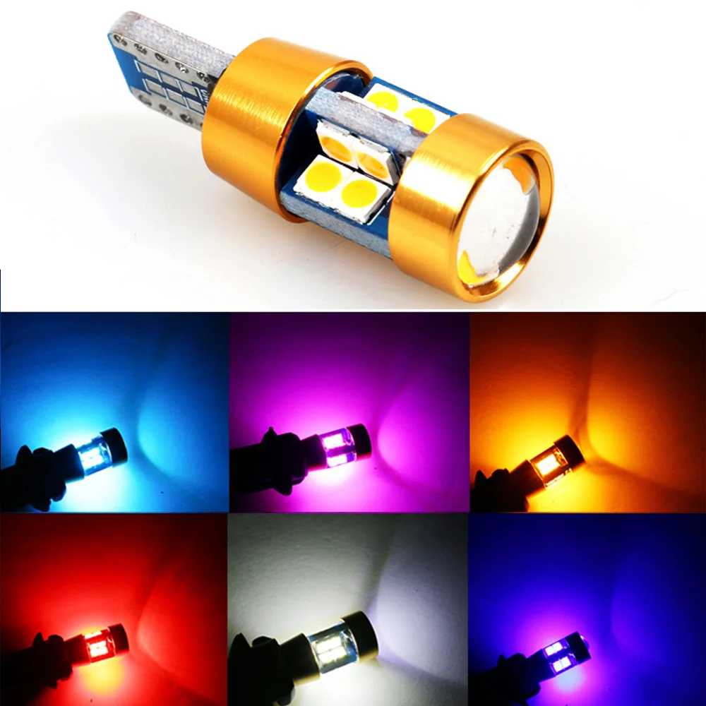 

2PCS T10 W5W 194 car led canbus no obc error White T10 19SMD 3030 With lens Aluminum auto LED Signal lights