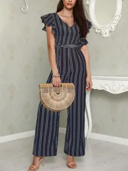 

Hot Sexy Ladies Jumpsuit Striped Women Summer Casual Sleeveless Romper Fashion New