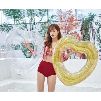 

INS Hot Sequined Round Heart Shape Swimming Ring Giant Pool Lounge Adult Float Mattres Swimming Circle Flotador Gigante 90cm