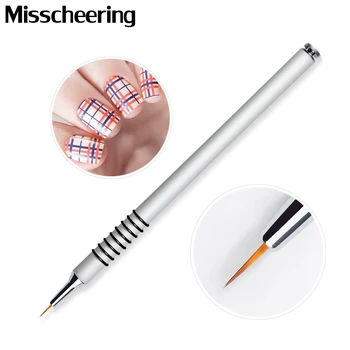 

1 Pcs Professional 7mm Nail Liner Brush Silver Handle Drawing Painting Pen For DIY UV Gel Polish Manicure Brushes Nail Art Tools