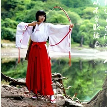 Disfraces Personaje de dibujos animados inuyasha campanulaceae miko cosplay peluca ropa ropa cosplay accesorios 7 Unidades