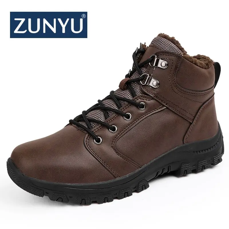 ZUNYU бренд 2018 новый зимний с теплые меховые зимние ботинки для мужские кроссовки