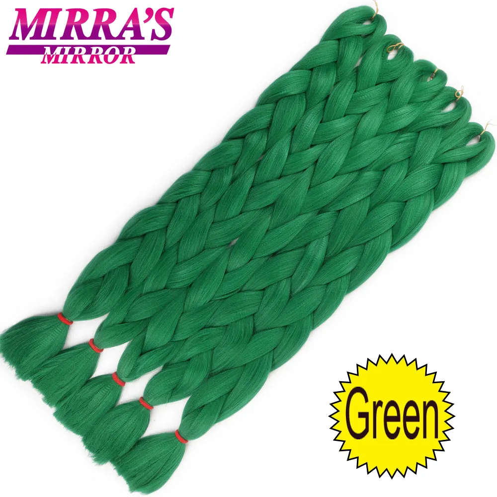 Mirra's Mirror зеркало крючком пучки кос-жгутов синтетические плетеные волосы наращивание цветных волос для косичек 82 дюйма 165 г/упак. синий зеленый - Цвет: Зеленый