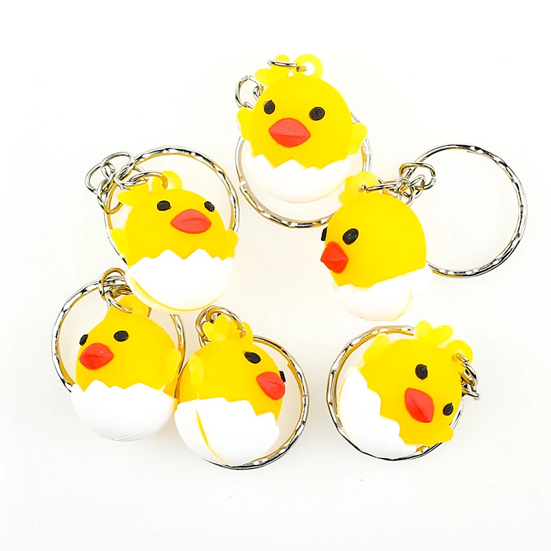 

FREE SHIPPING BY DHL 100pcs/lot New Lovely Chick Keychains Soft Silicone Chicken Keyrings for Gifts