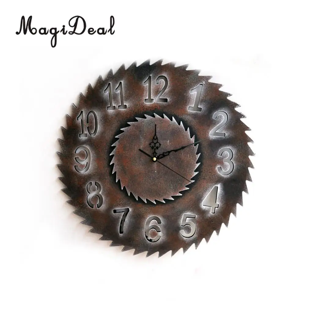 Industrial European Vintage 3D Rustic Decorative Gear Wooden Vintage Wall Clock