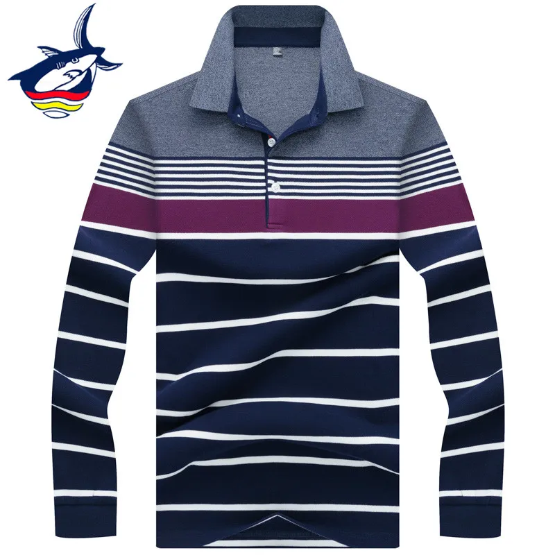 High Quality Striped Business Polo Shirt Men Original Brand Tace