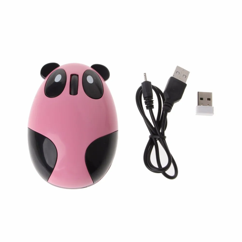 Розовая/белая Милая панда 2,4 ГГц Беспроводная/Проводная оптическая мышь для компьютера ноутбука подходит для ПК для Windows/Android/Mac
