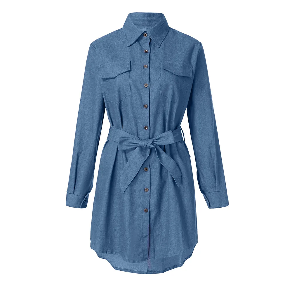 Clothing Women's Denim Dress Women's Denim Mini dress Sexy Fashion Slim
Casual Dress solid bule and dark bule big size dress