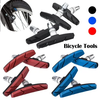 

Stainless Steel V-Brake Holder Shoes Rubber Blocks Durable Cycling Accessories One Pair Mountain Road Bike Brake Pads Braking