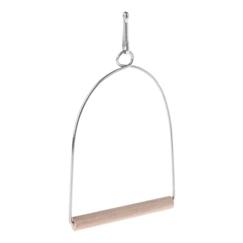 Natural Wooden Stand Holder Pendant Birds Perch Parrots Hanging Swing Cage Toys for aquarium 3