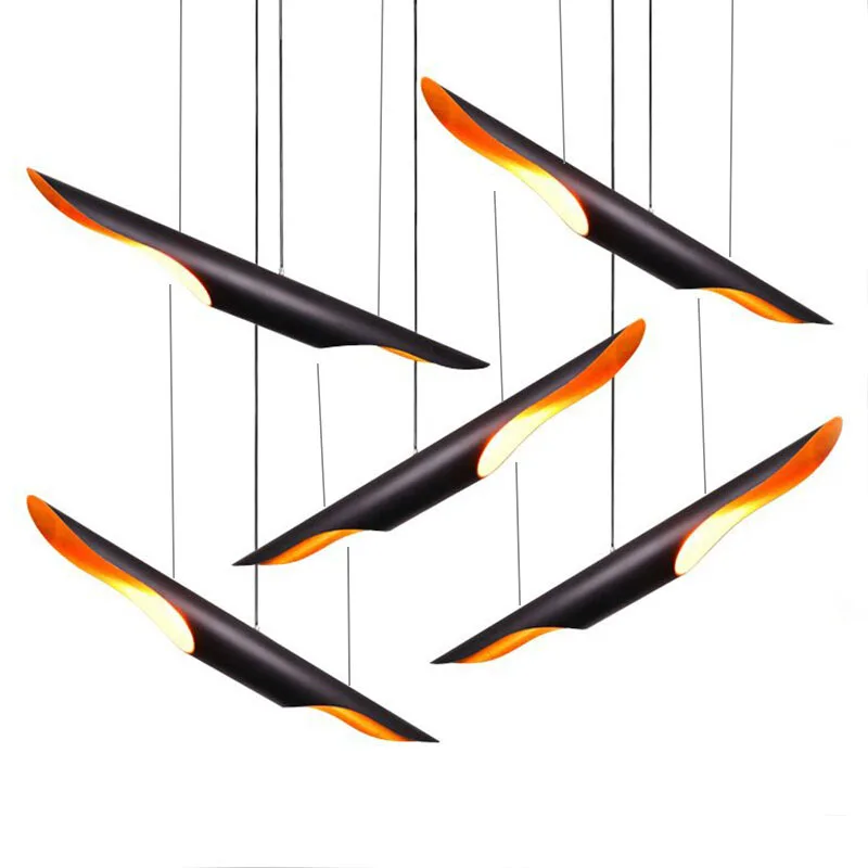 

Tubular Vintage pendant lights kitchen light fixture aluminum lamp shads E27 lamp holder black hanging lamp for dining room