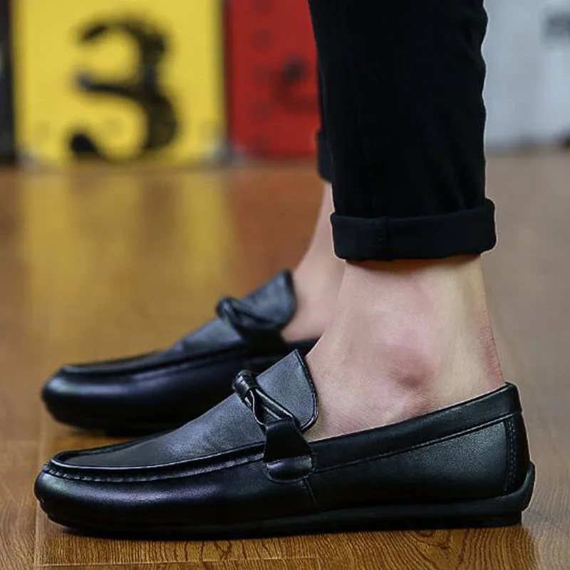 Mut-mat/мужские кожаные лоферы г. Новая весенняя Мужская обувь в горошек Нескользящая повседневная обувь дышащая мужская обувь для вождения