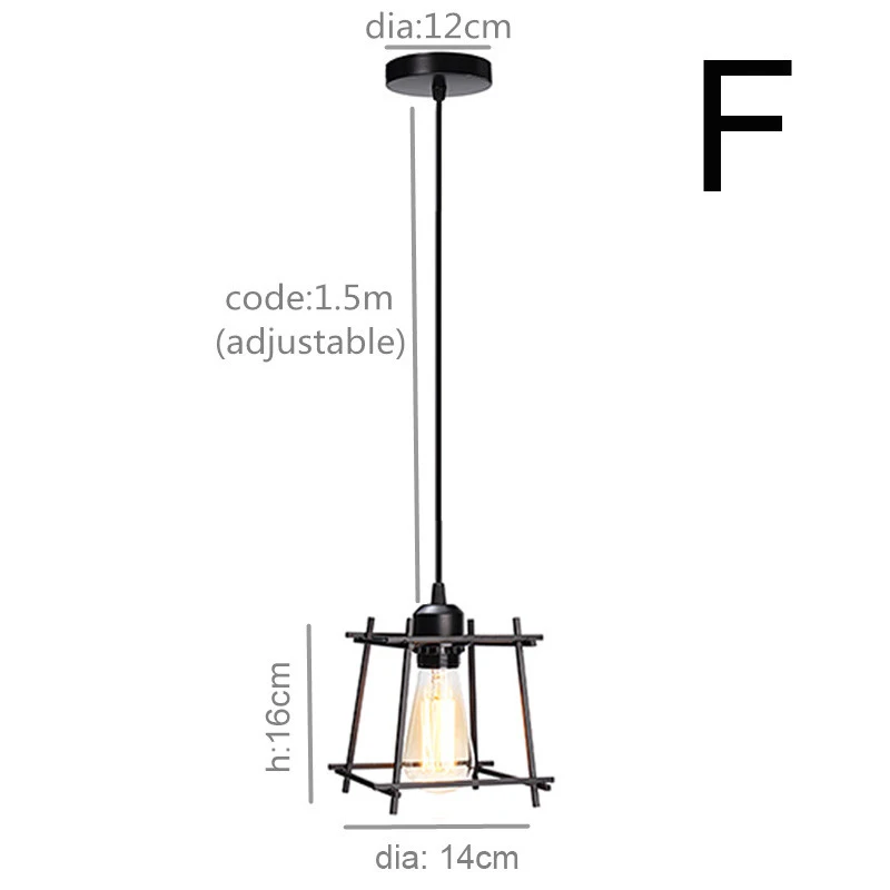 Ретро Винтаж E27 промышленная металлическая клетка кафе бар подвесной светильник абажур подвесной светильник подвесные светильники