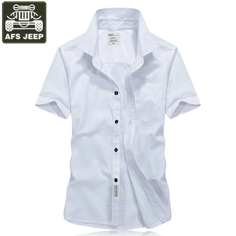 AFS JEEP бренд 2017 новая летняя рубашка мужские рубашки в стиле кэжуал с короткими рукавами хлопок мужская рубашка плюс размер S-4XL Camisetas Hombre