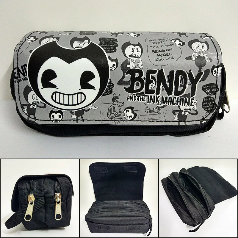 Kawaii مقلمة لطيف الكرتون Bendy Pencilcase حامل قلم حقيبة للطلاب مزدوجة سستة سعة كبيرة جلدية التجميل أكياس