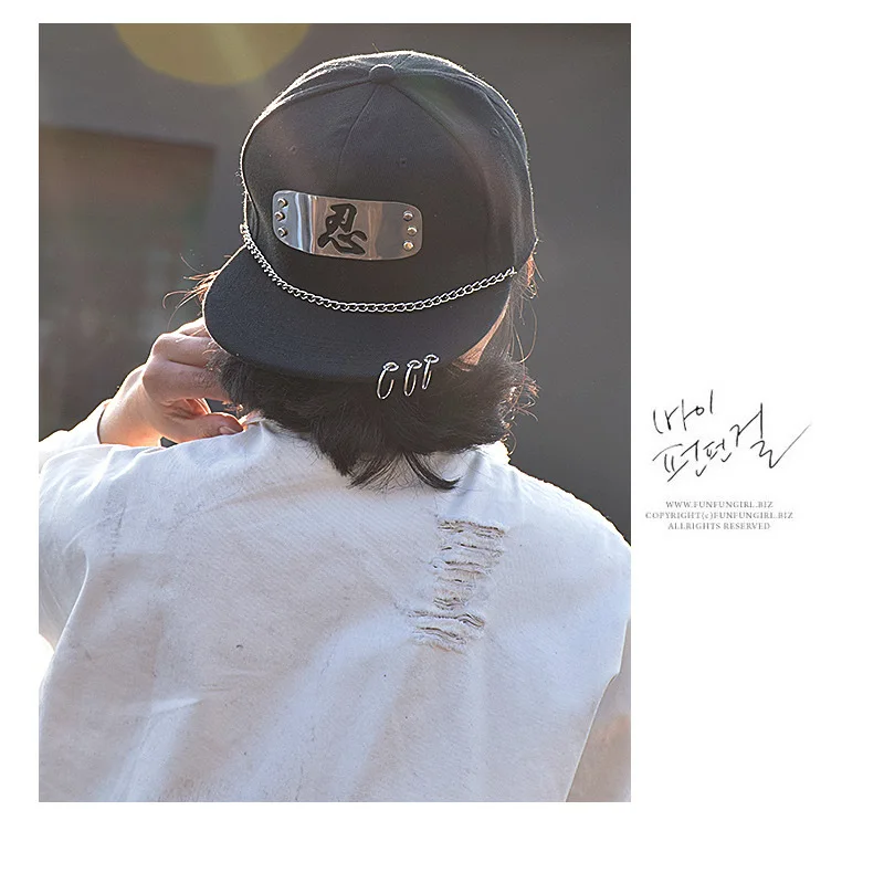 Аниме Кепка Наруто Костюмы для косплея Шаринган Кепки бейсбол, шапки в стиле хип-хоп, железное кольцо шляпа